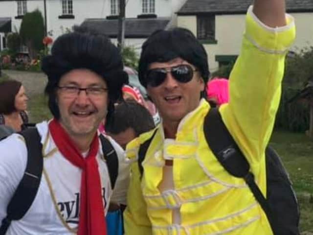 Mark Croasdale as Elvis and Leyland Town Team Chairman Martin Carlin as Freddie Mercury.