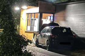 A car crashed into the Starbucks drive-thru at Preston Docks on Saturday night (October 23). Pic credit: Daniel Harrison