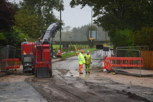 The work on the road was part of the bypass project designed to improve traffic flow on the A585