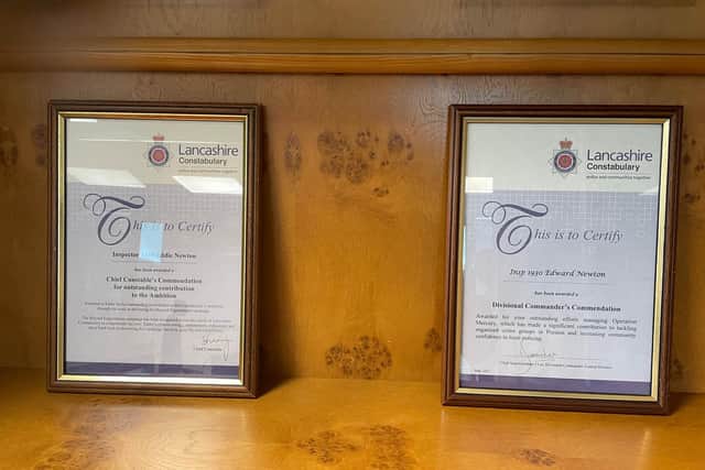 Some of the many accolades Chief Superintendent Eddie Newton has received over his 29 years in the force.