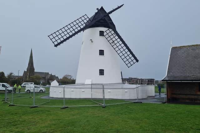 Storm damage to a second sail on Lytham Windmill 
Credit: Fylde Council