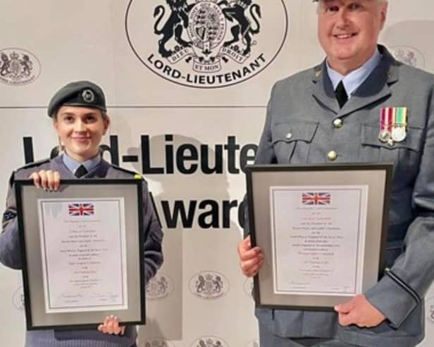 Lord Lieutenant Award recipients - Libby Edwards and Steve Maddock.