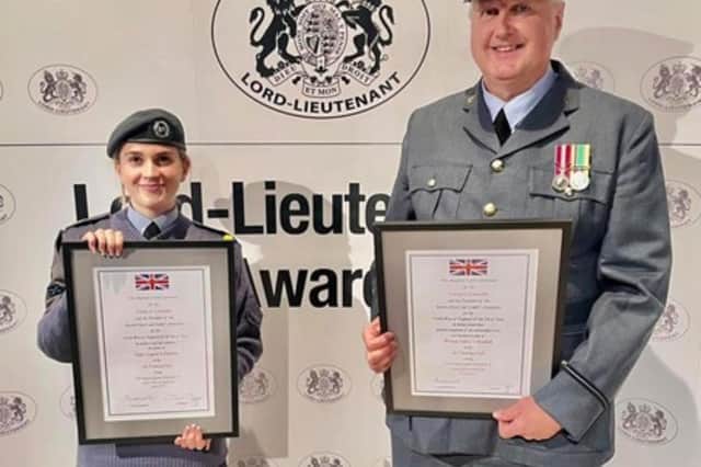 Lord Lieutenant Award recipients - Libby Edwards and Steve Maddock.