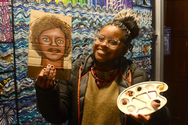 Artist Tina Ramos Ekongo who led the first Facing the Past community workshop at Lancaster Priory.