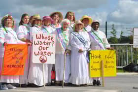The Nanas during their 100th protest at Cuadrilla's now abandoned fracking site off Preston New Road, Peel, near Blackpool, on July 9, 2019 (Picture: Ros Willis)