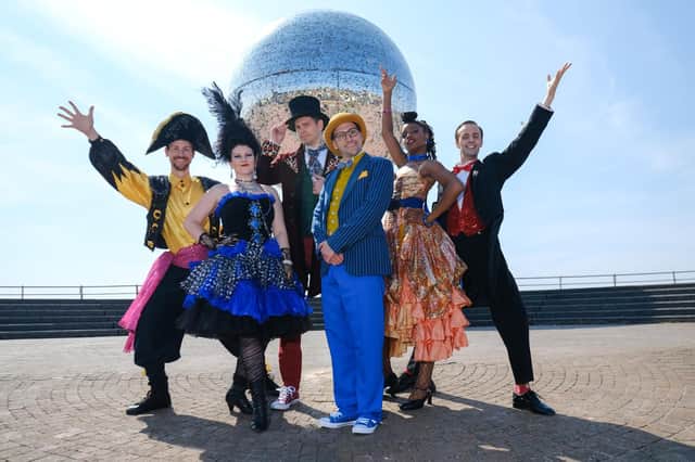 Cast of Around the world in 80s days at Blackpool Grand Theatre
