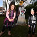Jessica, six, and James, three, get into the spirit of the event, doing the trail in Halloween outfits.
