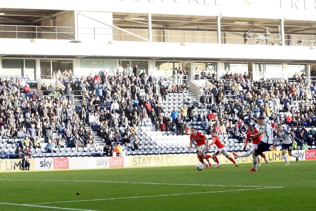 Emil Riis steps-up to score PNE's second goal from the penalty spot