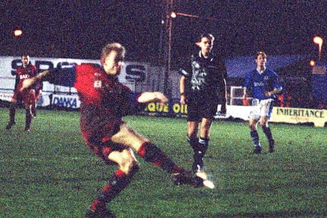 Lee Cartwright fires PNE's winner against Macclesfield at Moss Rose