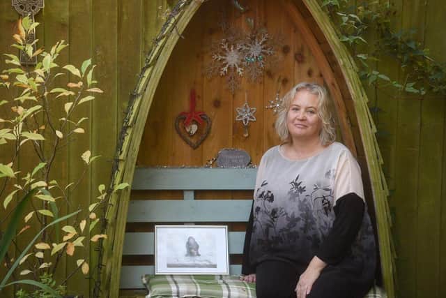County Cllr Anna Hindle with memories of her late son, Tim (image: Dan Martino)
