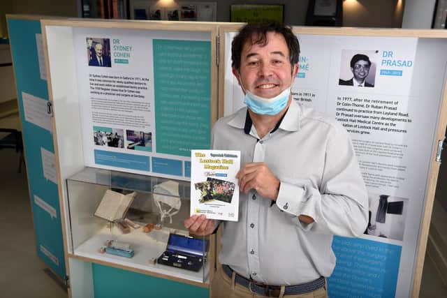 Practice Manager David Pearson who devised the Doctor, Doctor project pictured in front of the  pop-up display