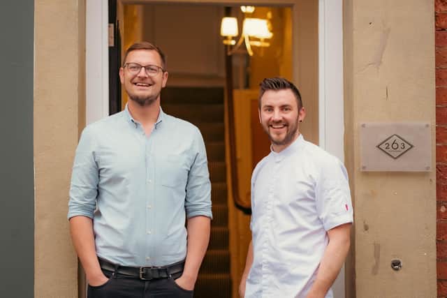 Mark O'Rourke and Executive Chef, Oli Martin outside 263 restaurant, Preston