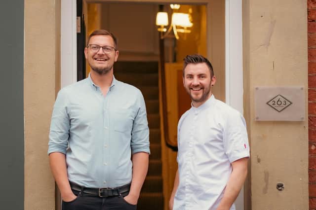 Mark O'Rourke and Executive Chef, Oli Martin outside 263 restaurant, Preston