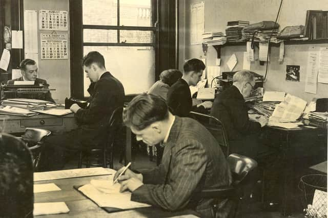 The Chorley Guardian being produced in the 1940s. Picture courtesy of Stuart Clewlow