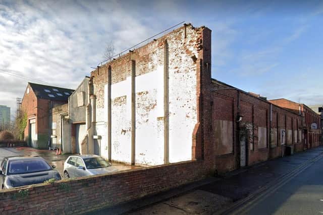 Housing is eventually planned for the Dryden Mill site on Grimshaw Street in Preston - but should shipping containers be allowed to go there in the meantime? (image: Google)