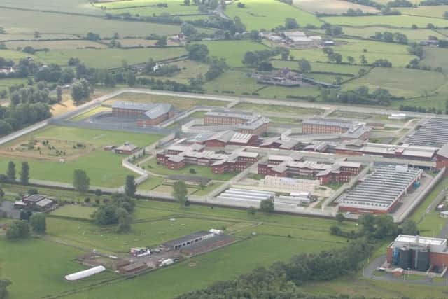 An aerial view of the site where the new prison will join Wymott and Garth.