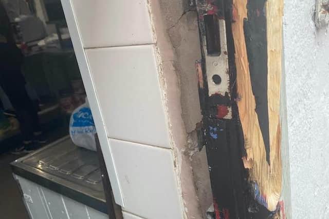 Equipped with power tools, thieves prised open the back door in the early hours of the morning, stealing the till and the entire meat supply from the fridge and freezer