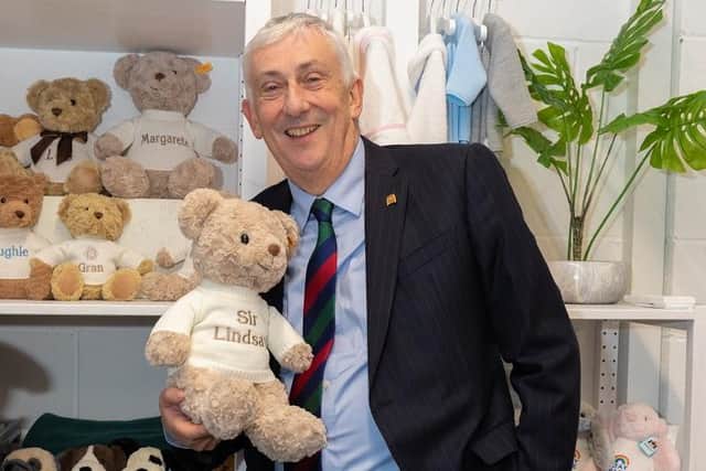 Sir Lindsay Hoyle with one of the personalised bears