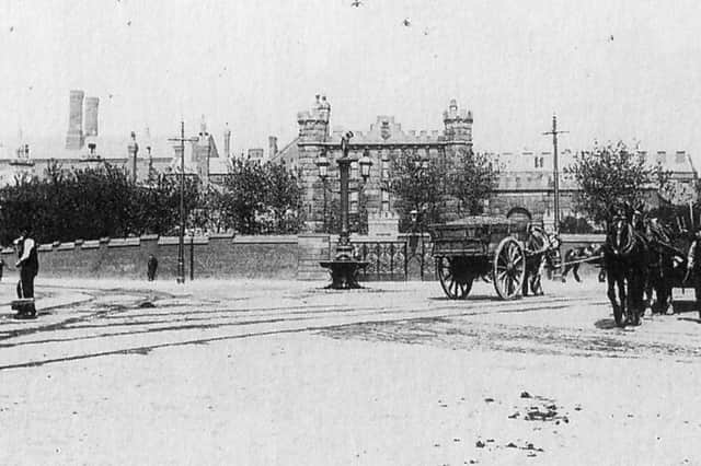 The mystery lamp post/drinking fountain which went missing from outside Preston Prison