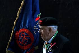 Military personnel wore their poppies with pride at the Flag Market