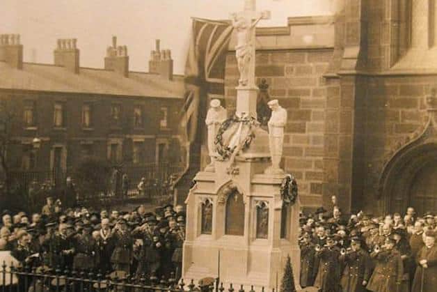 Unveiling ceremony of the war memorial  at St Ignatius Church, Preston, March 26, 1922
