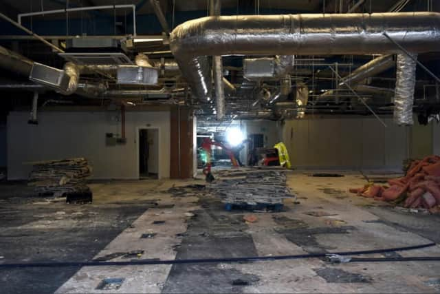 Call centre and offices being stripped out ready for demolition.