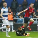 Preston North End striker Emil Riis scores against Queens Park Rangers in October