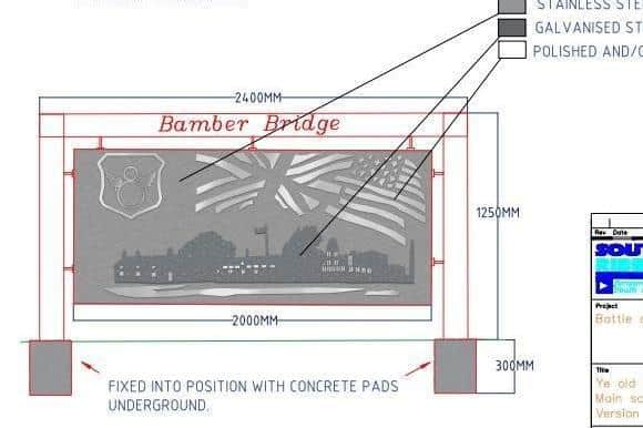 South Ribble Borough Council's proposed memorial to the Battle of Bamber Bridge, which has been sent back to the drawing board