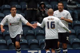 Jon Parkin celebrates his first goal