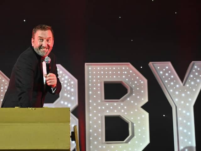 Comedian Lee Mack on stage at the Empress Ballroom Pictures Darren Nelson