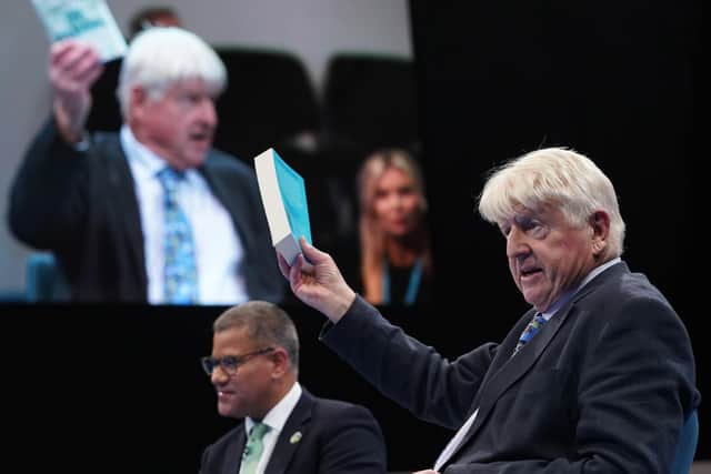 Stanley Johnson, right, at the Conservative Party Conference in Manchester last month (Picture: Stefan Rousseau/Press Association)