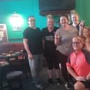 Danny with some his boot camp regulars at The Shakespeare pub in Padiham