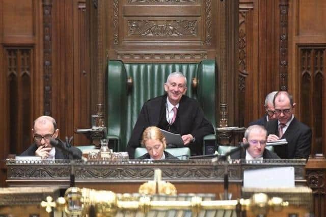 Sir Lindsay in the Speaker's chair