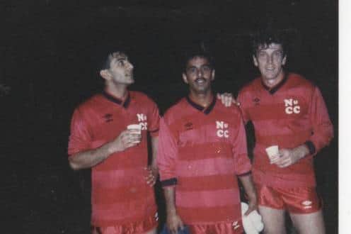 Saj (left) during his football-playing days