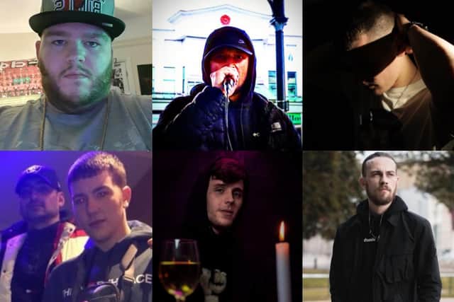 Six young Preston artists collaborated with Mic Righteous on the song. In clockwise order from top left: Big General, Dabz, BLKY, Gizmo, Gandom Rhy, and Dec.