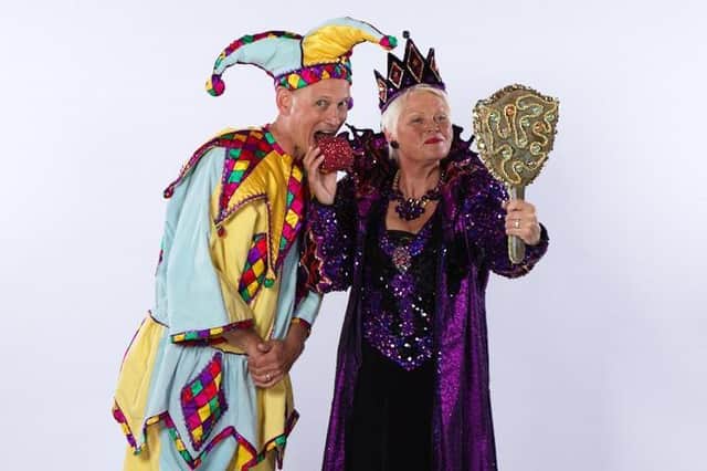 Steve Royle and Vicky Entwistle starring in Blackpool Grand Theatre pantomime Snow White and the Seven Dwarfs.