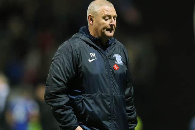 Preston North End head coach Frankie McAvoy after the home defeat to Cardiff City