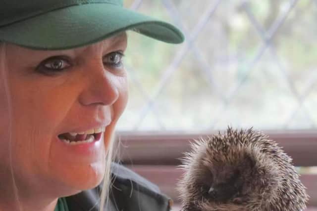 Founder Jannette Jones with one of the hedgehogs.