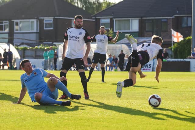 Match action from Chorley's trip to Irongate to face Bamber Bridge in pre-season (photo: Ruth Hornby)
