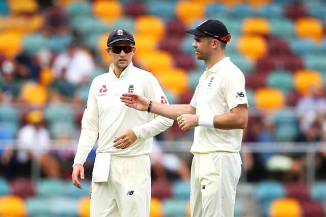 Joe Root (left) and Jimmy Anderson during the 2017-18 Ashes in Australia (credit Mark Kolbe Getty Images)