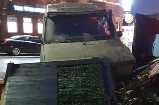 Mum-of-two Samie Turner, who lives at the Gateway-owned home, said it was lucky her 4-year-old son wasn't playing in the garden when the 4X4 ploughed through her fence at around 4pm on Thursday, November 18