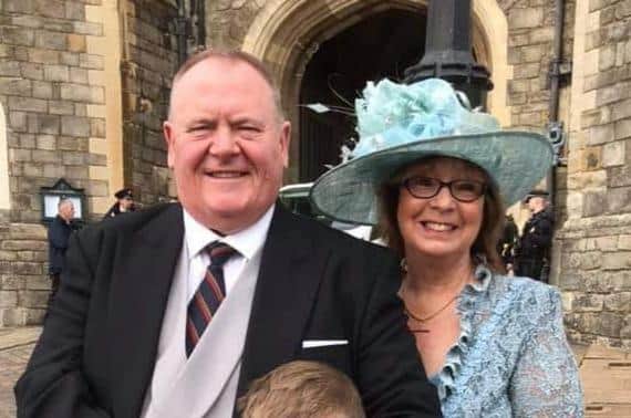 Ron Bell with wife Brenda at Windsor Castle