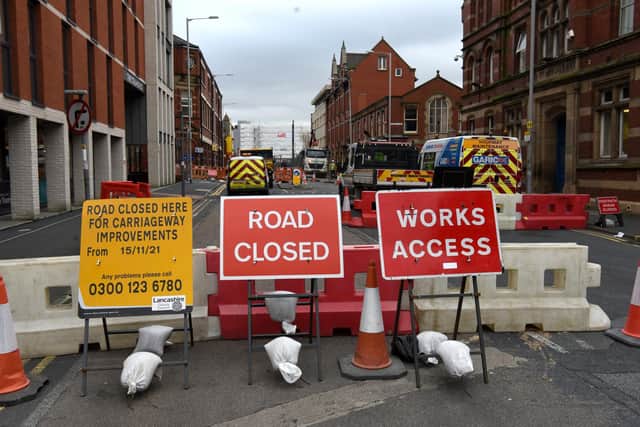 Corporation Street's days as a through-route for general traffic are numbered - but the road is currently closed temporarily to allow for the installation of new bus stops for the services that will eventually be diverted from Friargate when that road is pedestrianised (image: Neil Cross)