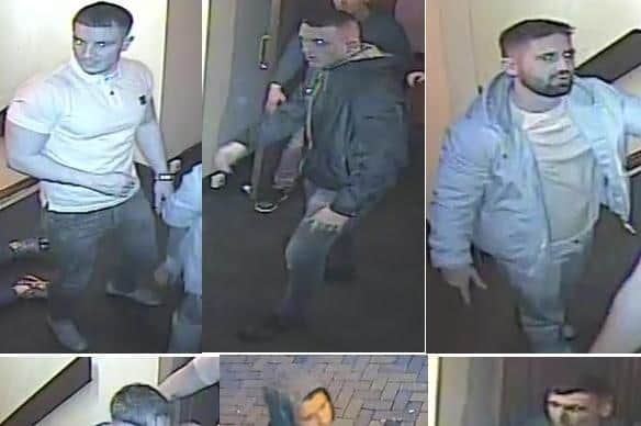 The group of men are believed to be Blackburn Rovers fans visiting the resort for the match against Blackpool FC on October 2