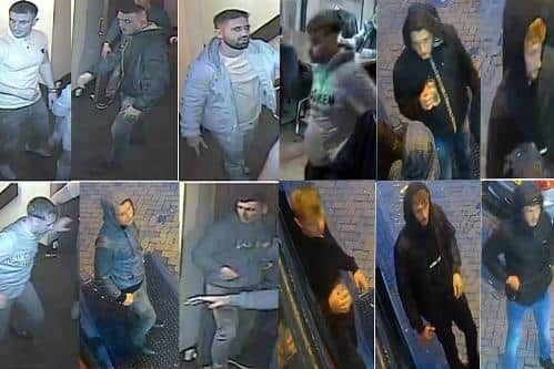 The group of men are believed to be Blackburn Rovers fans visiting the resort for the match against Blackpool FC on October 2