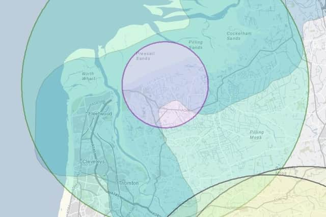 The new protection zone set up by the Government following confirmation of the outbreak