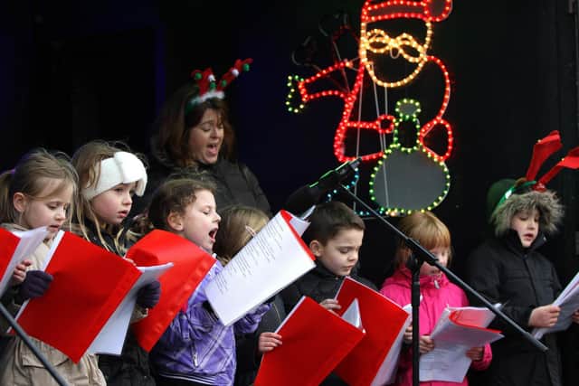 Children singing Carols on the main stage during a previous Leyland Christmas Lights Switch On.
Picture: Paul Simpson