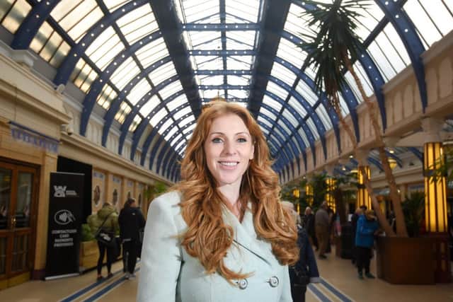 Angela Rayner poses inside the Winter Gardens in Blackpool on Saturday, November 27, 2021 (Picture: Dan Martino for The Gazette)