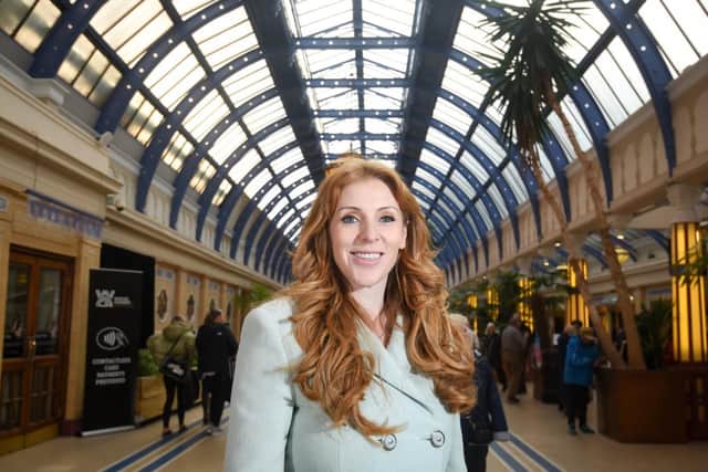 Angela Rayner poses inside the Winter Gardens in Blackpool on Saturday, November 27, 2021 (Picture: Dan Martino for The Gazette)