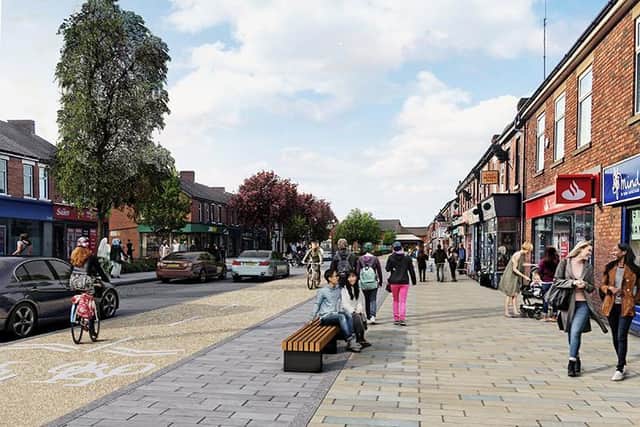 Hough Lane could become a "shared space" for vehicles and pedestrians (image:  South Ribble Borough Council)